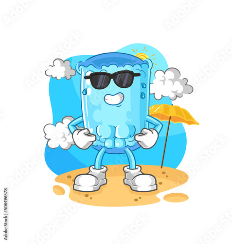 bolster pillow sunbathing in summer. character vector