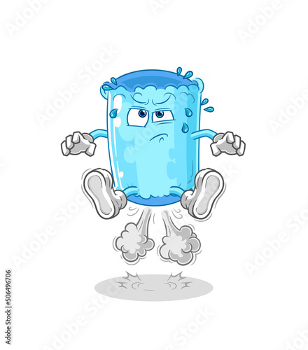 bolster pillow fart jumping illustration. character vector