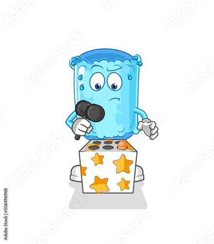 bolster pillow play whack a mole mascot. cartoon vector