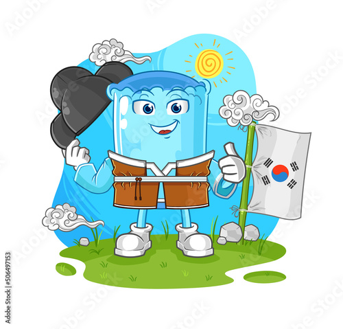 bolster pillow korean culture vector. cartoon character