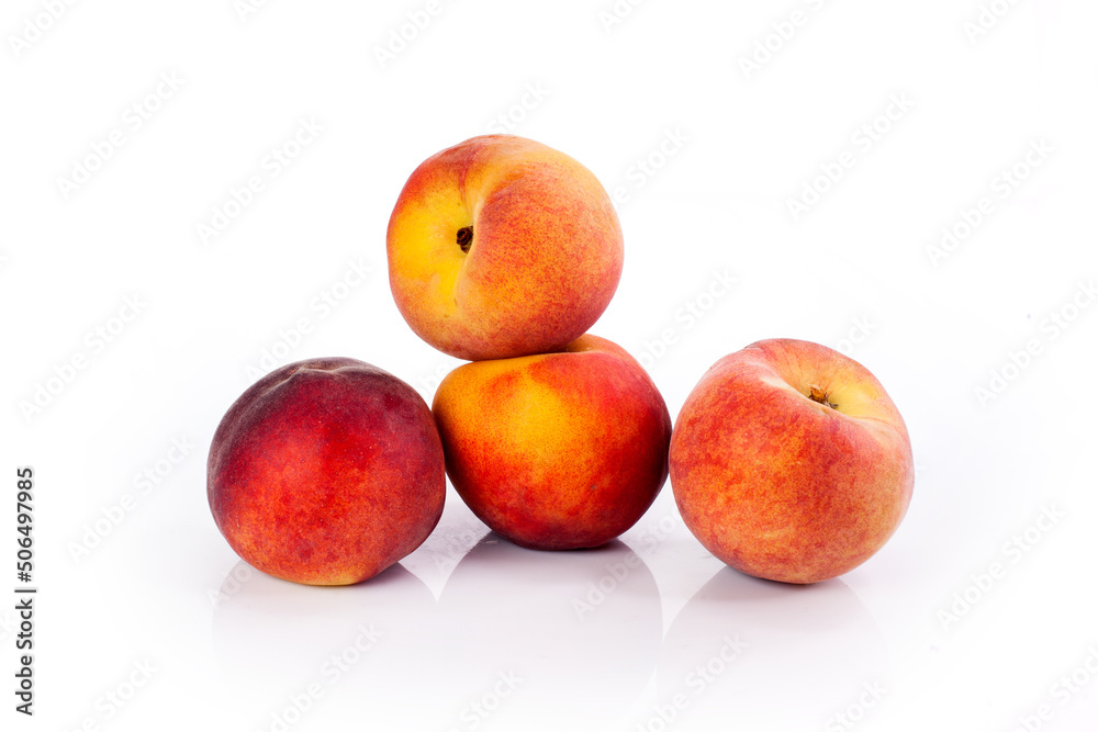 Fresh peaches isolated on a white background Fresh peaches isolated on a white background