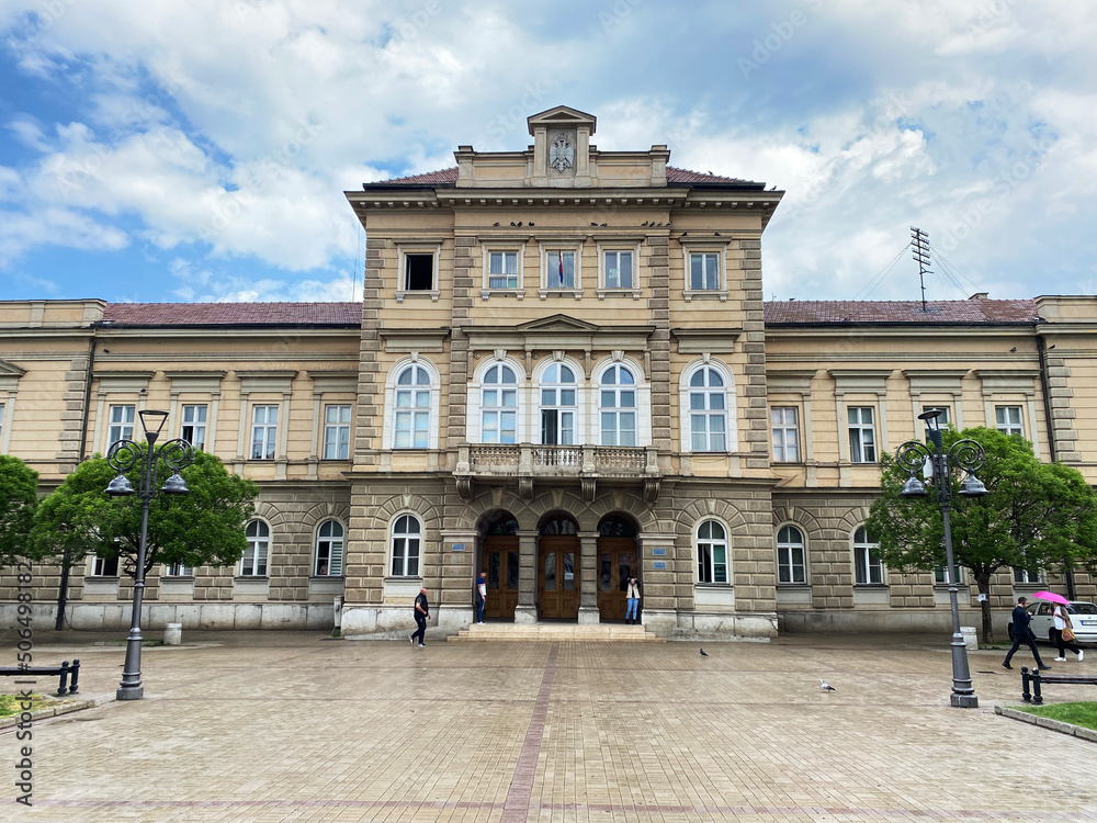 Fototapeta premium Gymnasium Smederevo or Smederevo's gymnasium building / Gimnazija Smederevo ili zgrada Smederevske gimnazije, Serbia (Srbija)