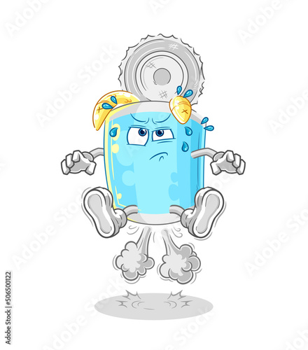 canned fish fart jumping illustration. character vector