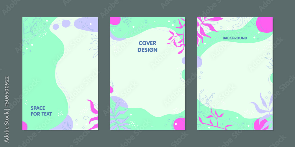 Set of floral backgrounds. Minimal style with flower elements. Editable vector template for greeting card, wallpaper, brochure, invitation, story and social media post