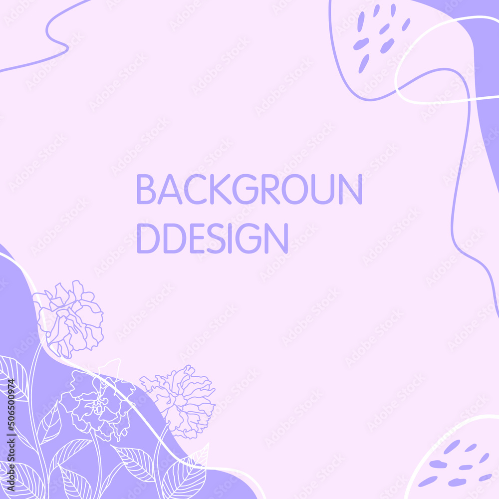 Purple template design with hand drawn organic shapes, flowers and graphic elements. Trendy floral backgrounds for social media posts and stories, banners, branding design, covers Purple template design with hand drawn organic shapes, flowers and graphic elements. Trendy floral backgrounds for social media posts and stories, banners, branding design, covers