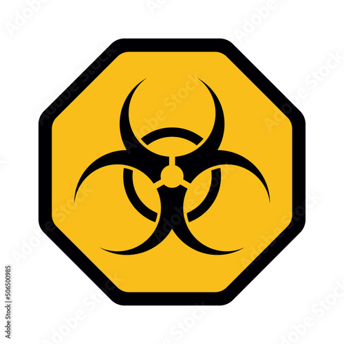 biohazard sign isolated on white, warning, infection threat