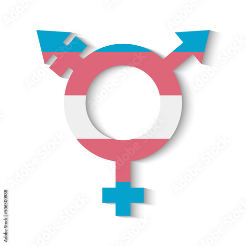 transgender symbol, isolated sign on white