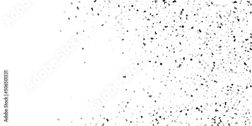  Silver glitter confetti on a white background. Illustration of a drop of shiny particles. Decorative element. Luxury background for your design, cards, invitations, gift, vip. © niko180180