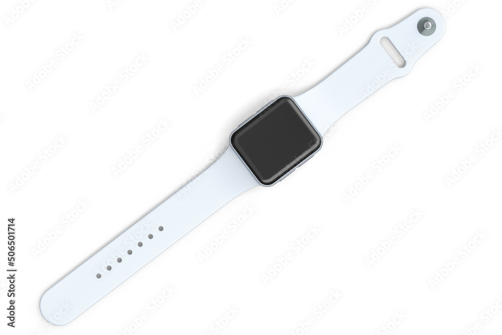 Stainless silver smart watch or fitness tracker isolated on white background. Stainless silver smart watch or fitness tracker isolated on white background.