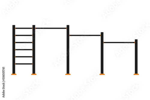 Sports horizontal bar icon. Sports complex for a playground on the street. Color silhouette. Front side view. Vector simple flat graphic illustration. Isolated object on a white background. Isolate.