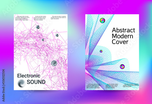 Minimum coverage of a vector. Cover design. Set of modern abstract musical backgrounds. Sound flyer for creating a fashionable cover, banner, poster, booklet...