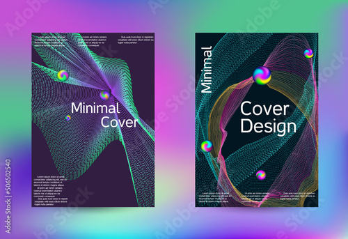 Minimum coverage of a vector. Cover design. Set of modern abstract musical backgrounds. Sound flyer for creating a fashionable cover, banner, poster, booklet...