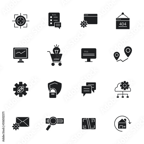 SEO icons set . SEO pack symbol vector elements for infographic web