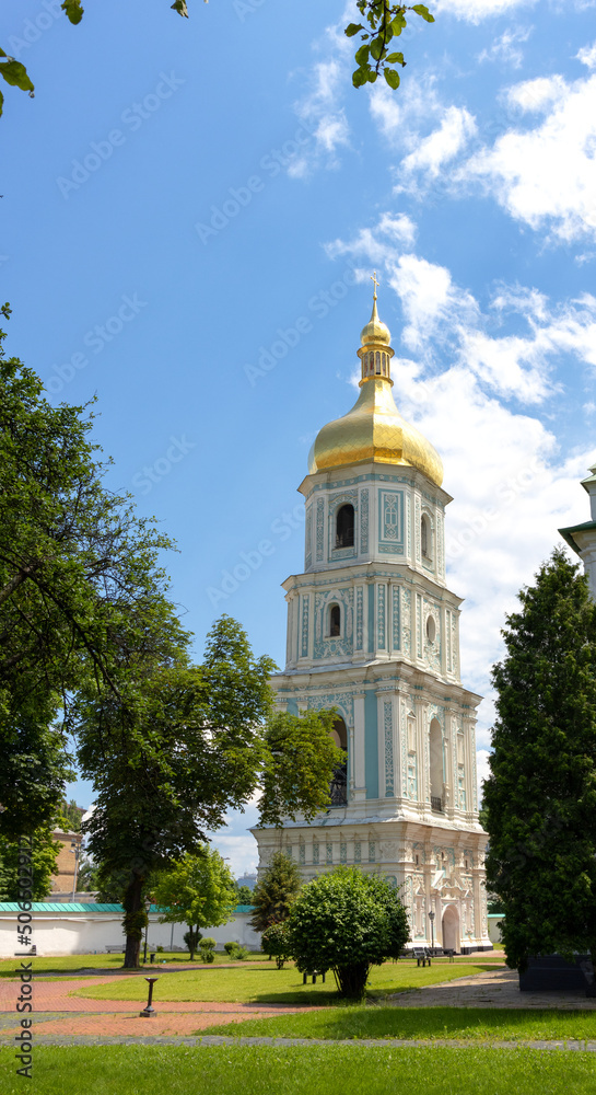 Orthodox Christian church on the territory of the Lavra of St. Sophia of Kyiv, a UNESCO monument. Kyiv, Ukraine.
