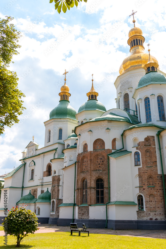 Orthodox Christian church on the territory of the Lavra of St. Sophia of Kyiv, a UNESCO monument. Kyiv, Ukraine.