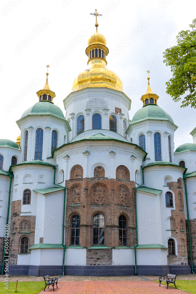 Orthodox Christian church on the territory of the Lavra of St. Sophia of Kyiv, a UNESCO monument. Kyiv, Ukraine.