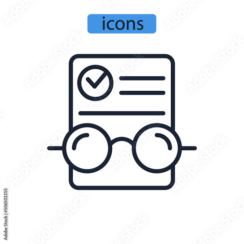 Readability icons  symbol vector elements for infographic web