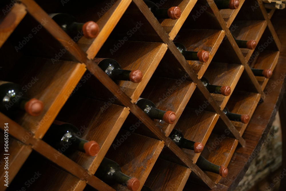 Bottles of wine in the vinotheque