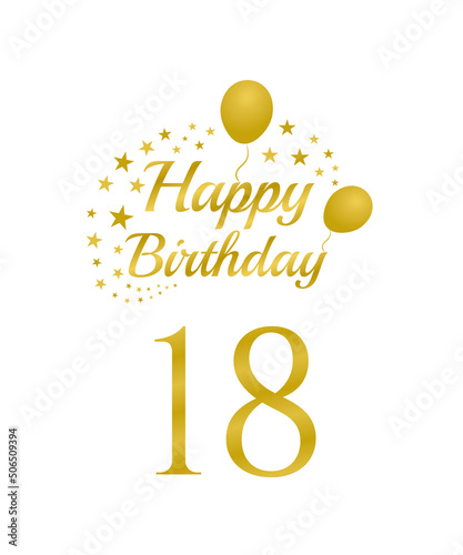 Happy birthday card - eighteen