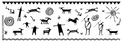 A collection of ancient American Indian Petroglyphs