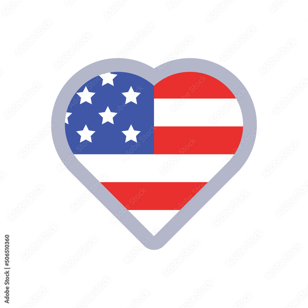 American flag heart. United States of america love symbol. American flag heart. United States of america love symbol.