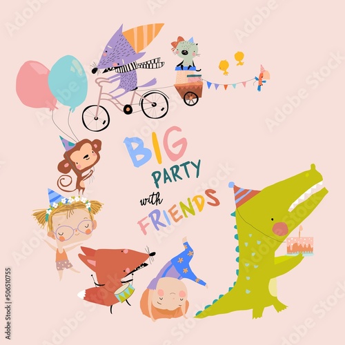 Photography Birthday Card with Cute Animals celebrating Holiday