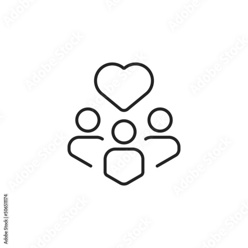 thin line customer or employees retention icon