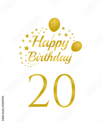 Happy birthday birthday card - 20 years