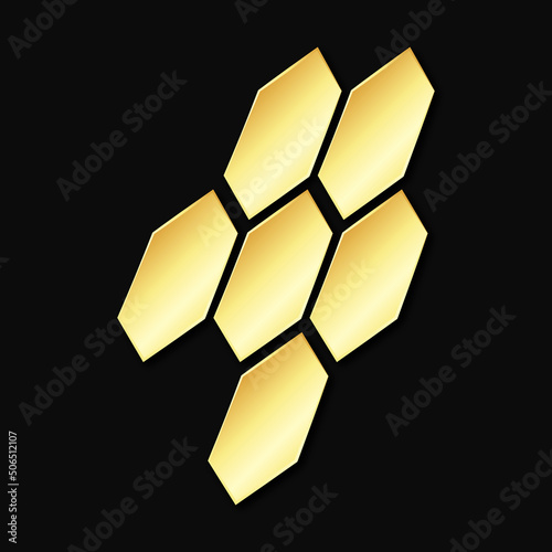 Honeycomb gold symbol. Honey and beekeeping design