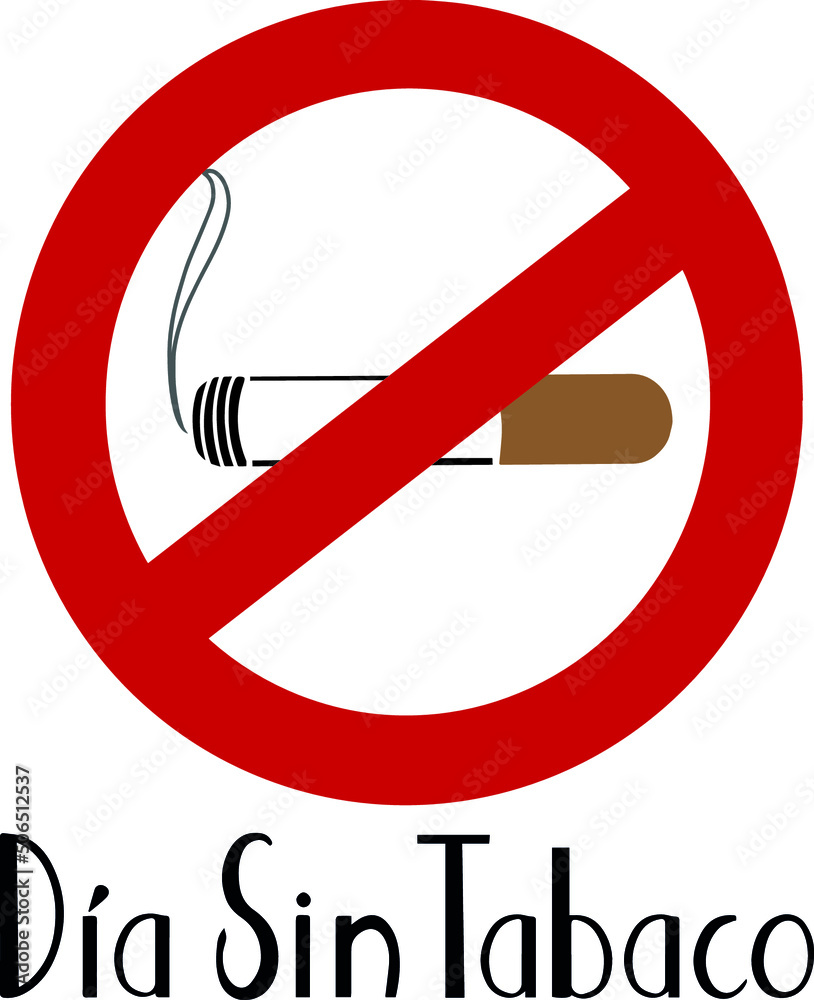 Vector para el Día sin tabaco, 31 de mayo. Signo de prohibido fumar. Día contra el uso legal o ilegal del tabaco. Vector para el Día sin tabaco, 31 de mayo. Signo de prohibido fumar. Día contra el uso legal o ilegal del tabaco.