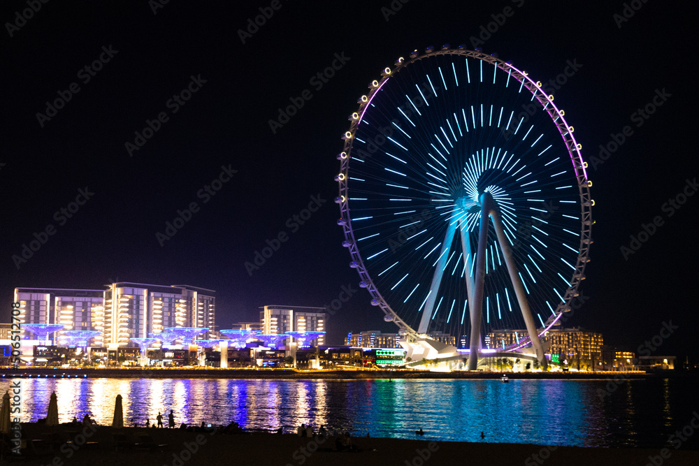 The world's largest Ferris wheel in Dubai, by the sea