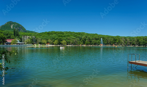 Resort lake in Zheleznovodsk, Russia