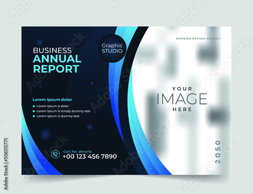 modern wavy brochure business presentation cover. brochure flyer template. company profile cover, landing page, annual report design concept.