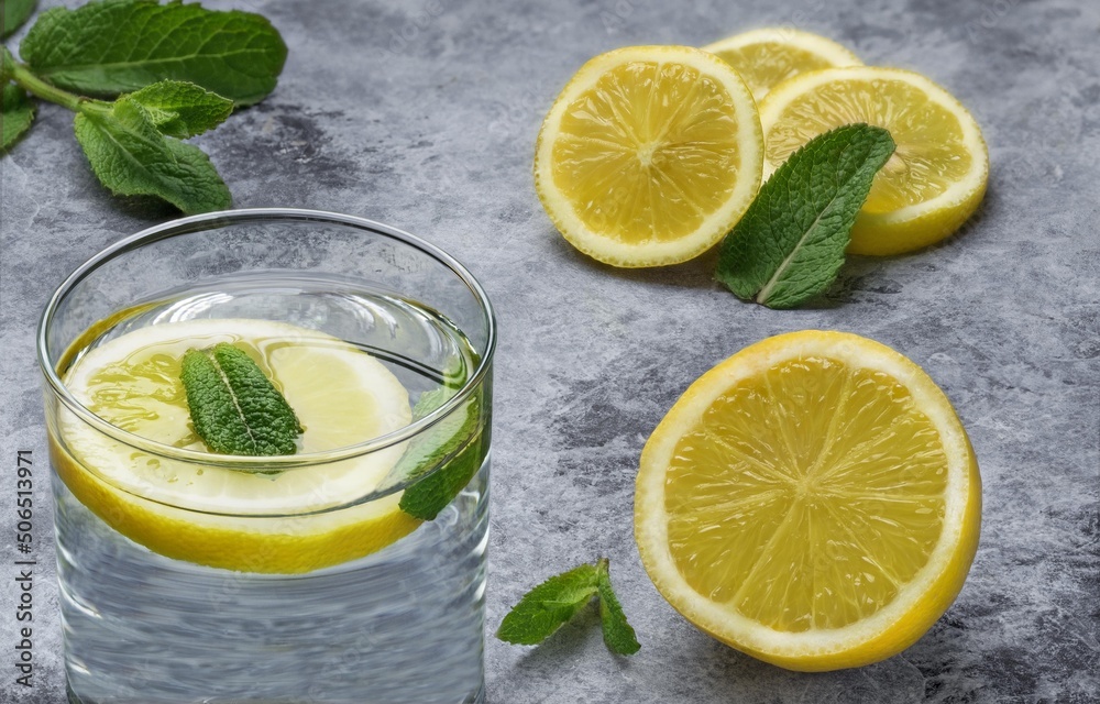 water with lemon and mint summer soft drink water with lemon and mint summer soft drink