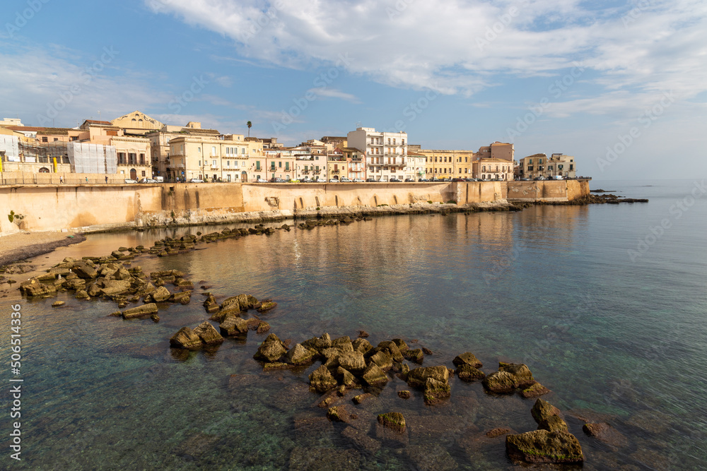 Mediterranean village on the island of Sicily, by the sea