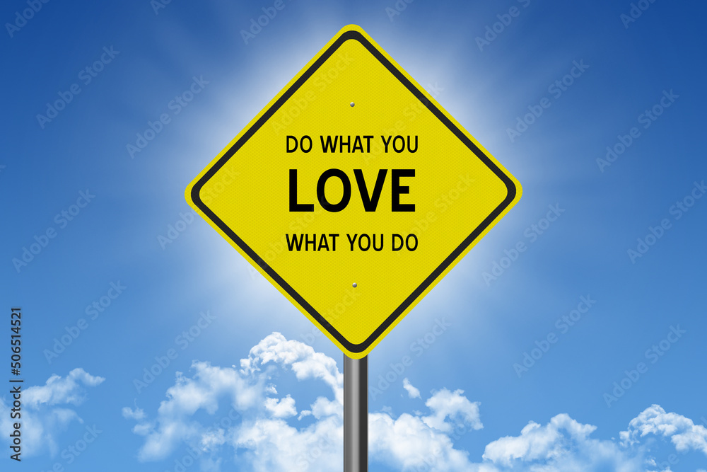 sign on blue sky background with sun and clouds and inspirational text sign on blue sky background with sun and clouds and inspirational text