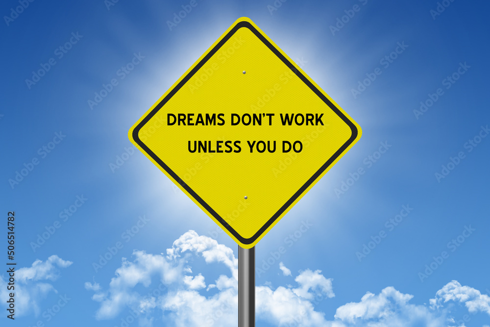 sign on blue sky background with sun and clouds and inspirational text sign on blue sky background with sun and clouds and inspirational text