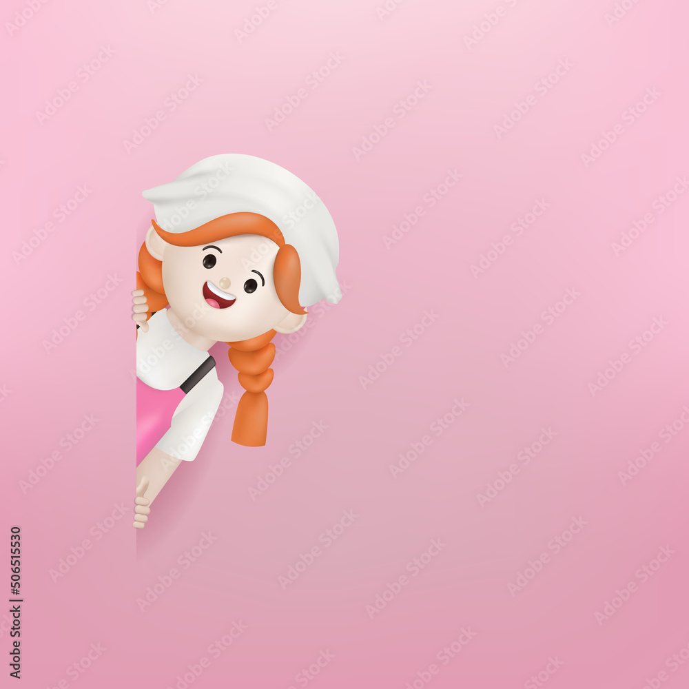 3d illustration cartoon cute chef woman character. 3d vector cartoon people design. 3d illustration cartoon cute chef woman character. 3d vector cartoon people design.