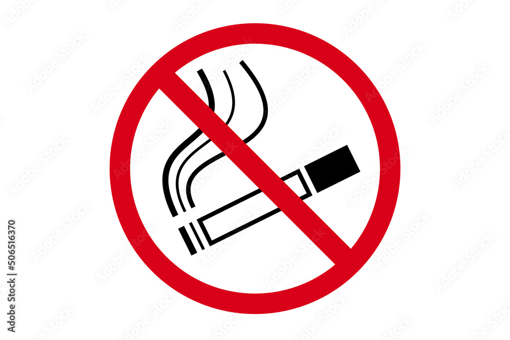 No smoking red sign, forbidden icon isolated on white background No smoking red sign, forbidden icon isolated on white background