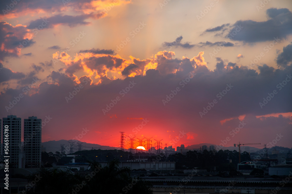 pôr do sol em São Paulo