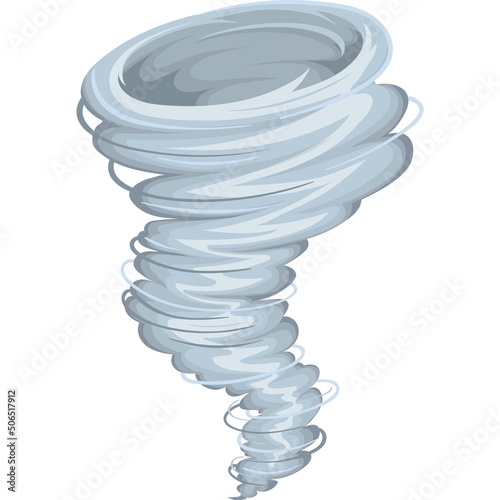 Tornano, Hurricane icon. Cartoon destructive tornado, whirlwind or climate threat vector illustration.