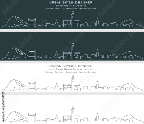 Lugano Single Line Skyline Profile Banner