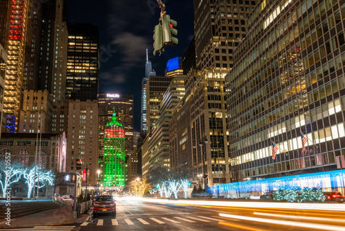 Park Ave at night, Upper East Side, Manhattan, New York.  © Joe
