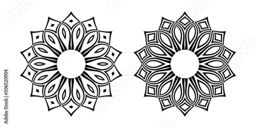 Abstract decorative circle patterns. Round design elements.