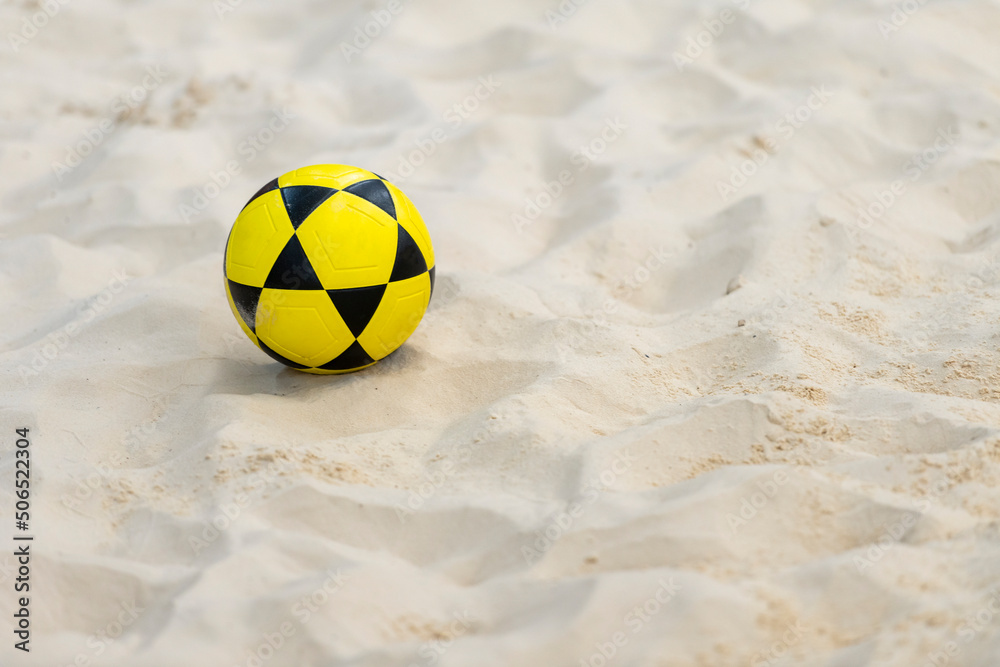 Footvolley ball on sand. Professional sport concept. Tradition and culture  in Brazilian beaches Photos | Adobe Stock