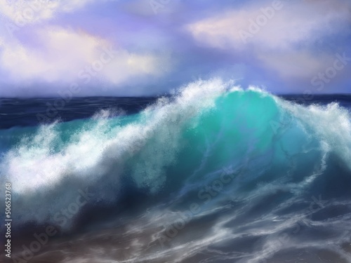 Fototapeta Naklejka Na Ścianę i Meble -  wave breaking on the shore