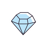 Jewelry diamond gem isolated cartoon vector icon