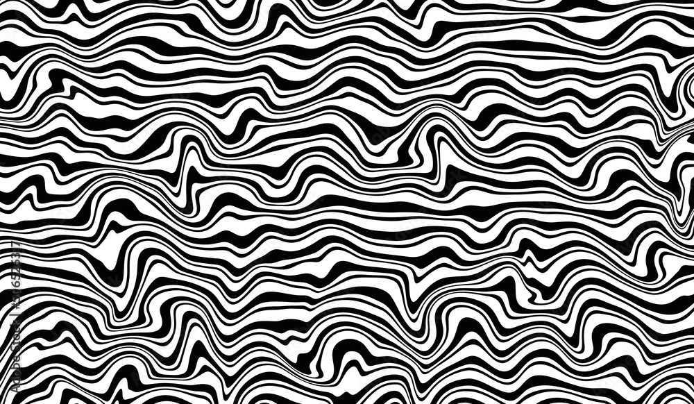 Vector optical illusion with black and white lines