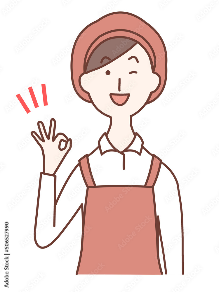 Female clerk giving the Female clerk giving the