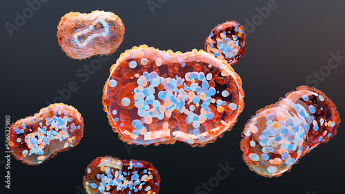 Monkeypox infection pandemic. monkeypox cell, symptoms or precautions, variant of smallpox, Mutated fever monkey, Virus threat to human health, 3d render photo